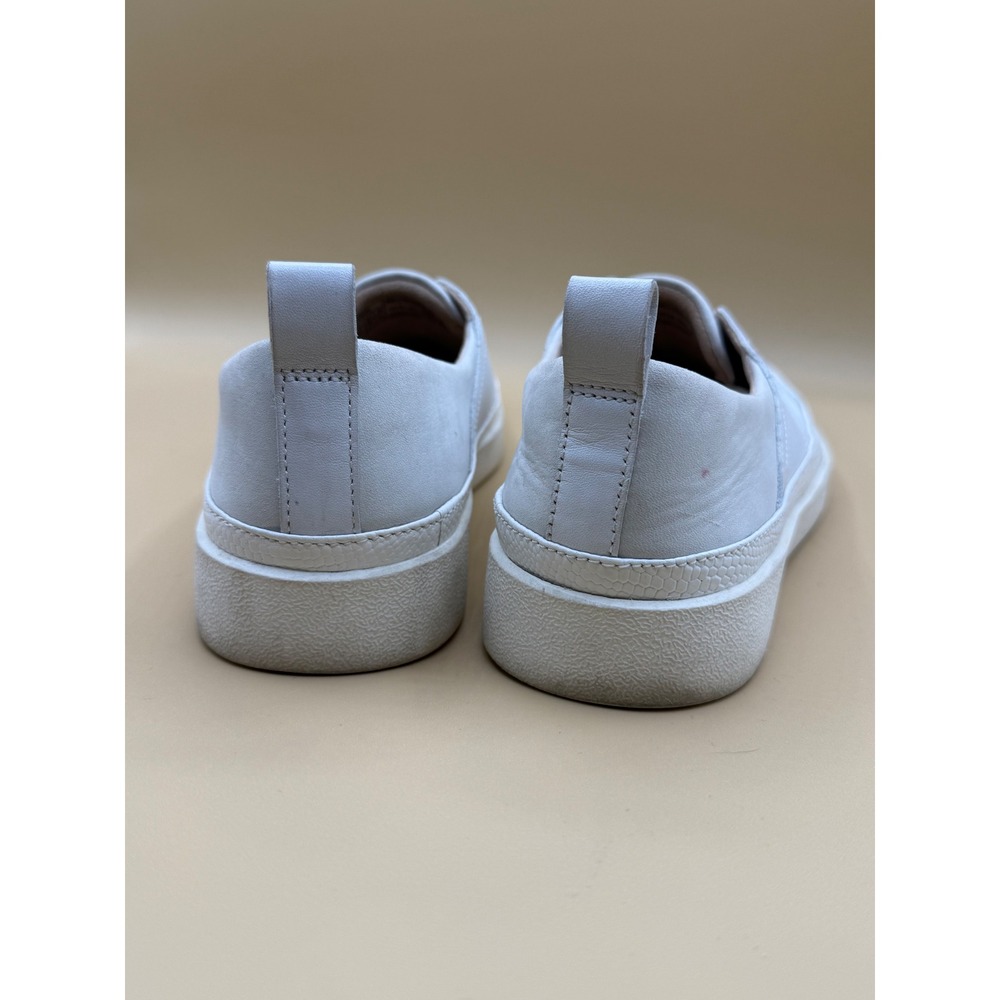 Vionic Zinah Slip On Leather Nubuck Sneakers White Grey Orthotic Shoes Womens - Picture 4 of 8